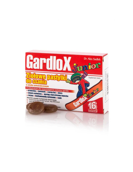 Gardlox Junior pastylki do ssania o smaku pomarańczowym 16 szt.