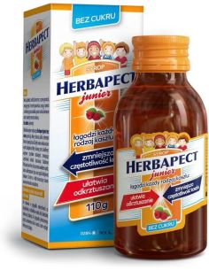 Herbapect Junior syrop o smaku malinowym bez cukru 110g
