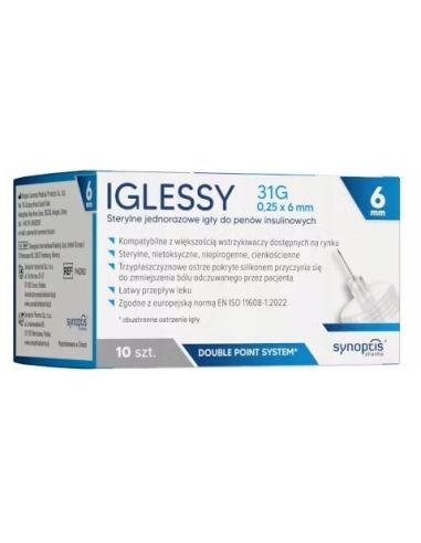 IGLESSY 31G Igły do penów 0,25 * 6 mm 10 sztuk