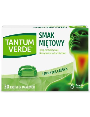 Tantum Verde 3 mg smak miętowy 30 pastylek