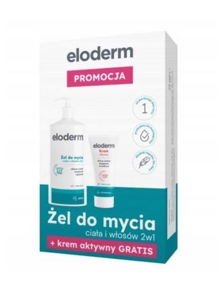 ELODERM ZESTAW Żel do mycia ciała 400 ml + krem aktywny 75 ml