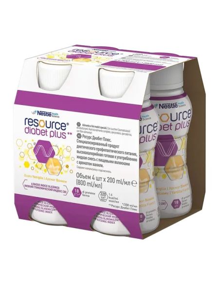 Resource Diabet Plus smak waniliowy 4 x 200 ml