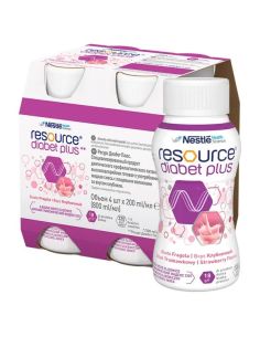 Resource Diabet Plus smak truskawkowy 4 x 200 ml