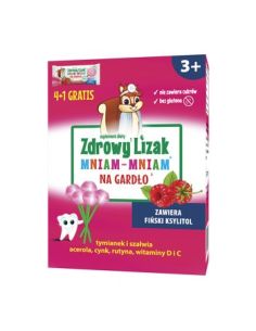 Zdrowy Lizak MNIAM-MNIAM na gardło 5 sztuk