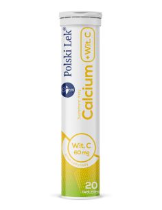 Calcium + witamina C Smak cytrynowy 20 tabletek musujących