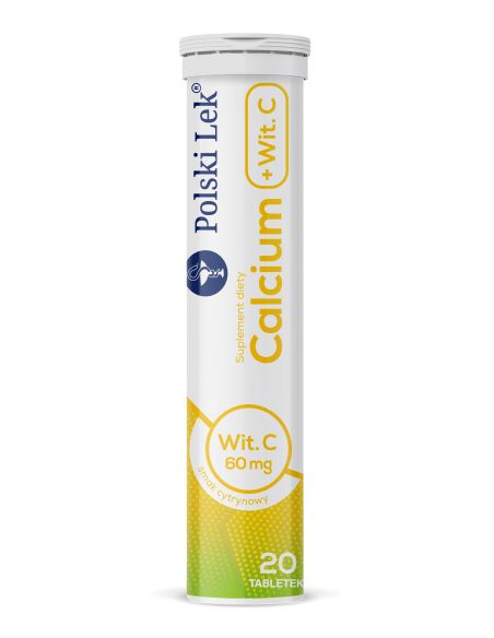 Calcium + witamina C Smak cytrynowy 20 tabletek musujących