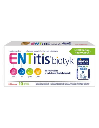 ENTitis Biotyk od 3 lat smak truskawkowy 10...