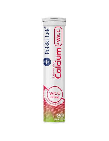 Calcium + witamina C smak poziomkowy 20...