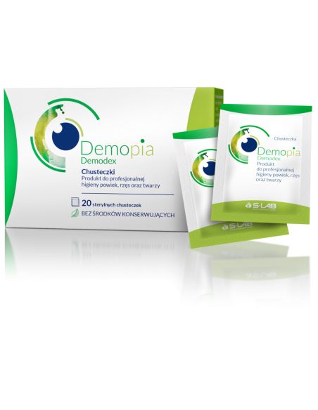 Demopia Demodex Chusteczki sterylne do higieny i powiek 20 sztuk