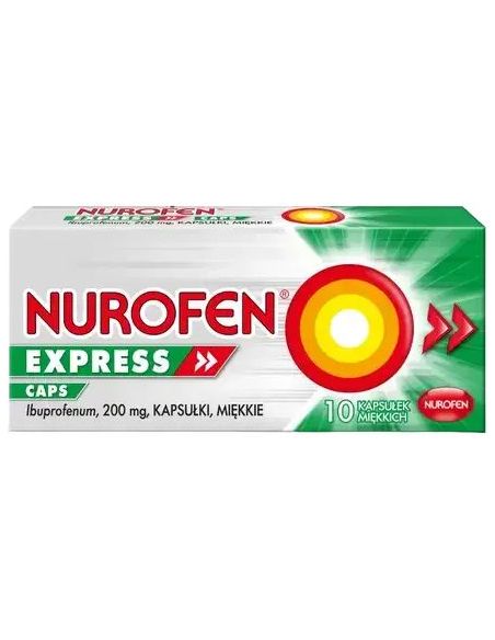 Nurofen Express Caps, 200 mg, kapsułki miękkie, 10 szt.