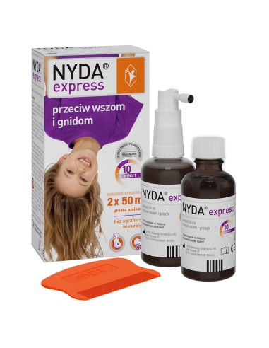 NYDA Express zestaw, aerozol przeciw wszom i...
