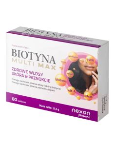 Biotyna Multi Max na włosy, skórę i paznokcie 60 tabletek...