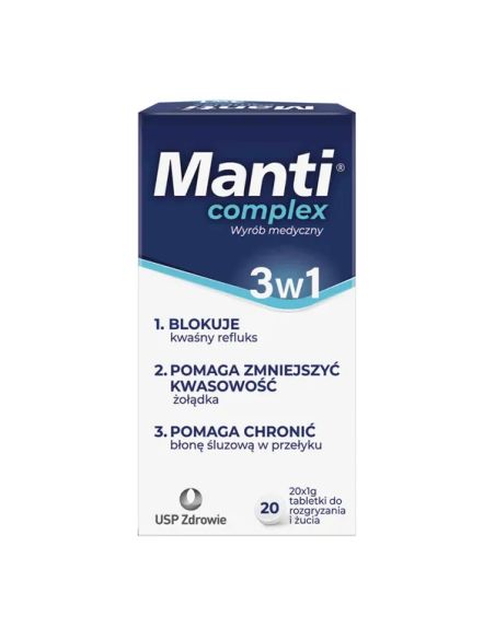 MANTI COMPLEX 3w1 NA ZGAGĘ do rozgryzania i żucia 20 tabletek