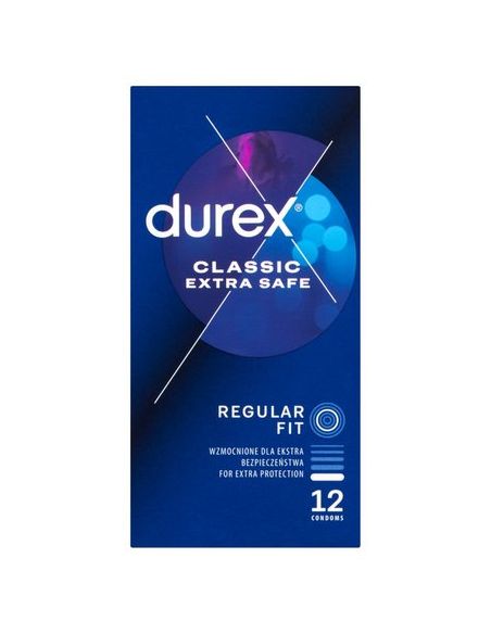 Durex Classic EXTRA SAFE Prezerwatywy super bezpieczne 12 sztuk