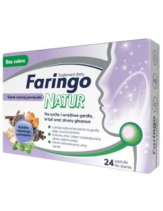 Faringo Natur czarna porzeczka 24 pastylki do ssania