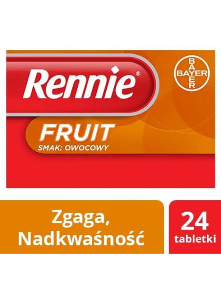 Rennie Fruit 24 tabletki do ssania