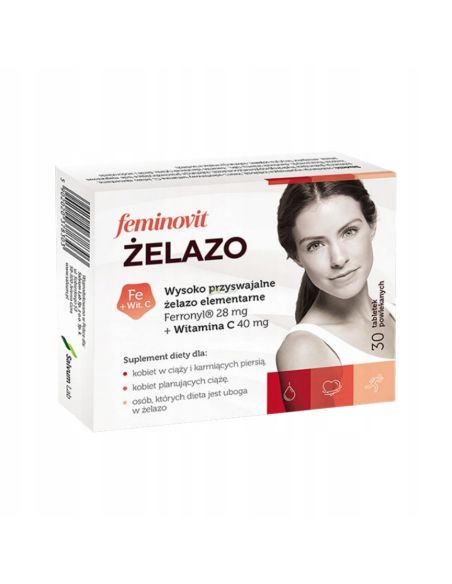 Feminovit Żelazo + witamina C 30 tabletek