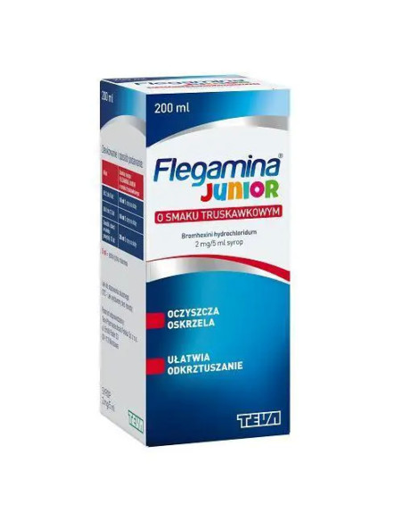 Flegamina Junior syrop o smaku truskawkowym 200 ml