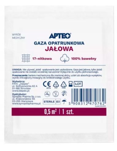 Gaza opatrunkowa jałowa APTEO 0,5 m2