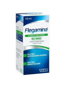 Flegamina syrop o smaku miętowym bez cukru 120 ml