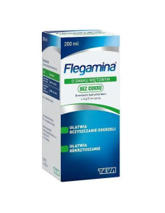 Flegamina syrop o smaku miętowym bez cukru 200 ml
