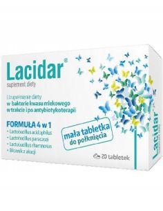 Lacidar 20 tabletek Probiotyk Prebiotyk Synbiotyk