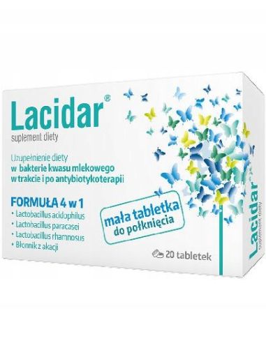 Lacidar 20 tabletek Probiotyk Prebiotyk Synbiotyk