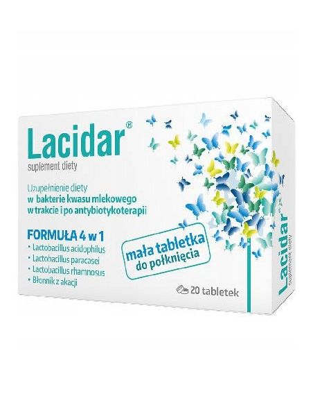 Lacidar 20 tabletek Probiotyk Prebiotyk Synbiotyk