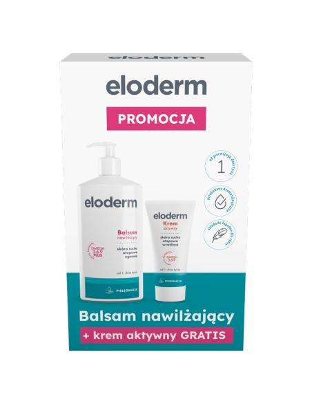 ELODERM ZESTAW Balsam nawilżający 400 ml + Krem aktywny 75 ml