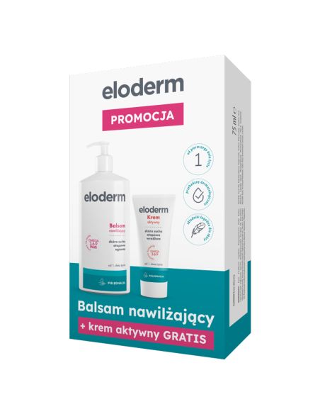 ELODERM ZESTAW Balsam nawilżający 400 ml + Krem aktywny 75 ml