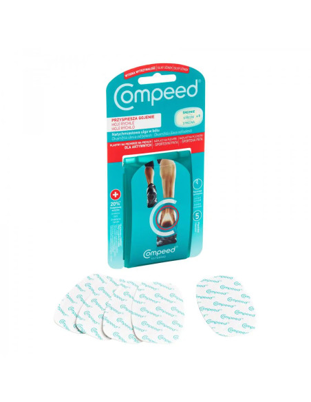 Compeed plastry na pęcherze na piętach dla aktywnych średnie 5 sztuk
