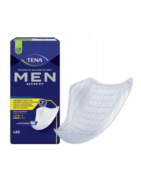 TENA Men Active Fit LEVEL 2 wkładki anatomiczne dla mężczyzn 20 sztuk