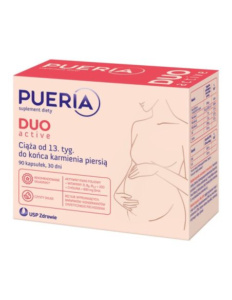 PUERIA DUO ACTIVE ciąża od 13. tygodnia + karmienie piersią 90 kapsułek