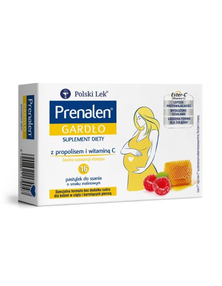 Prenalen Gardło z maliną i propolisem 16 pastylek do ssania