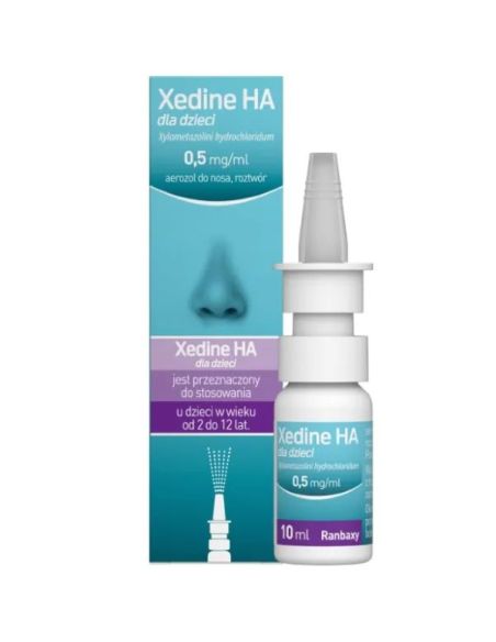 Xedine HA dla dzieci 0,5 mg/ ml, aerozol do nosa dla dzieci 2-12 lat, 10 ml