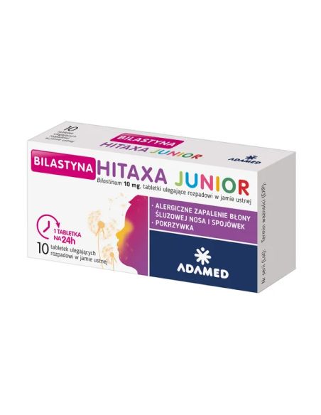 Bilastyna Hitaxa Junior, 10 mg, tabletki ulegające rozpadowi w jamie ustnej, 10 szt.