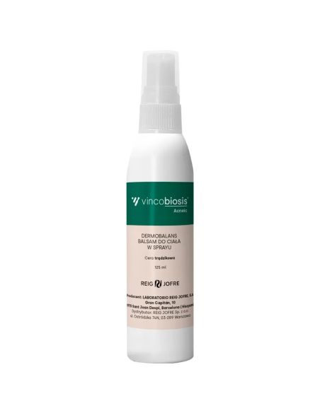 Vincobiosis Acneic Dermobalans, balsam w sprayu, cera trądzikowa, 125 ml