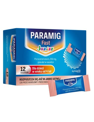 Paramig Fast Junior 250 mg 12 saszetek