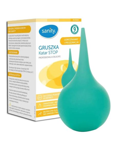 Sanity Katar Stop, gruszka dla dzieci powyżej 12 miesiąca, nr 9, z miękkim końcem