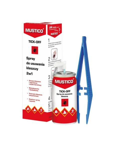 Mustico Tick-Off, Spray do usuwania kleszczy 2w1 - 8 ml (11 g)