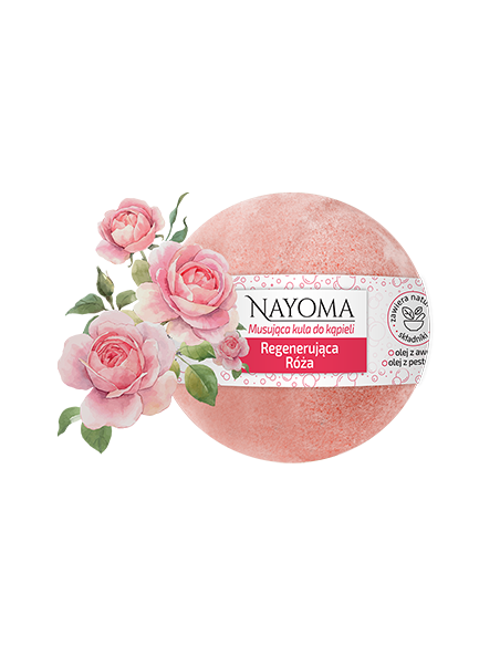 Nayoma Kula do kąpieli musująca regenerująca róża, 130 g