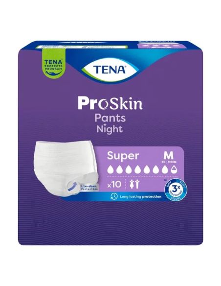 Tena Pants ProSkin Super Night, majtki chłonne, rozmiar M, 80-110 cm, 10 sztuk