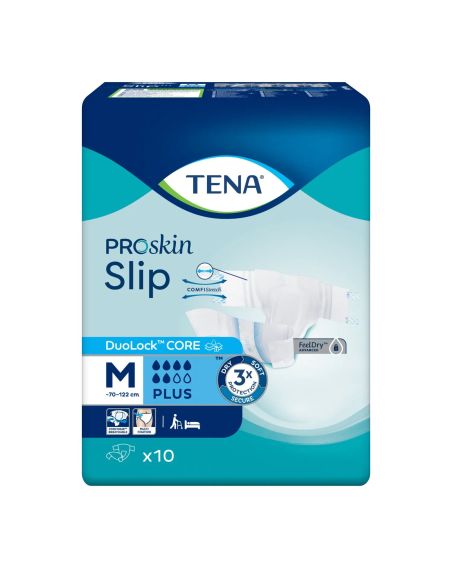 Tena Slip ProSkin Plus, pieluchomajtki, rozmiar M, 70-122 cm, 10 sztuk