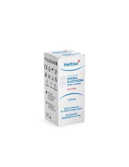 Heltiso, opaska elastyczna tkana z zapinką 5mx 8cm, 1sztuka