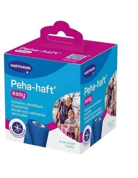 Peha-Haft Easy Bandaż samomocujący niebieski 6 cm x 4 m 1 sztuka