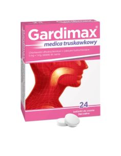 Gardimax medica truskawkowy 24 tabletki do ssania