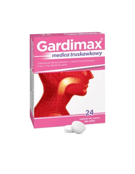 Gardimax medica truskawkowy 24 tabletki do ssania