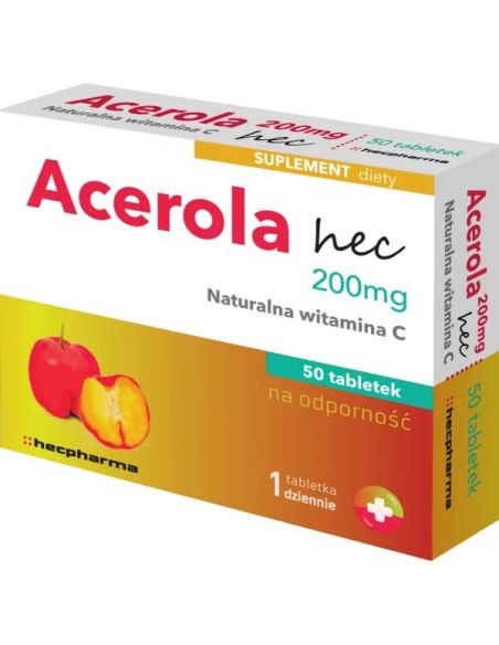 Acerola hec, 200 mg, 50 tabletek