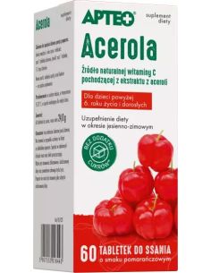 Acerola APTEO, 60 pastylek do ssania