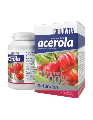 Acerola Grinovita, tabletki do ssania, 60 szt.